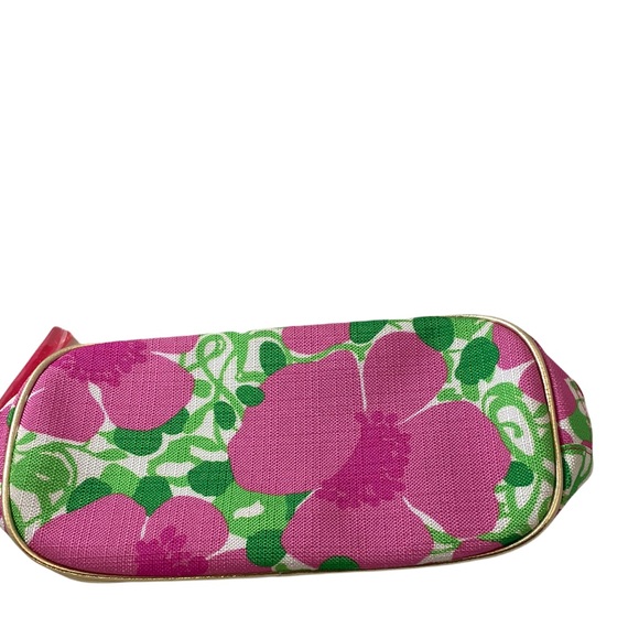 LILLY PULITZER for ESTEE LAUDER Pink Green Floral Cosmetic Bag NWOT - Picture 2 of 3